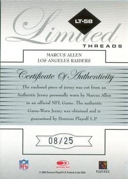 2005 Leaf Limited - Threads Prime #LT-58 Marcus Allen Back