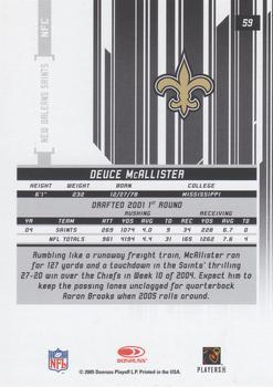 2005 Leaf Rookies & Stars Longevity - Black #59 Deuce McAllister Back