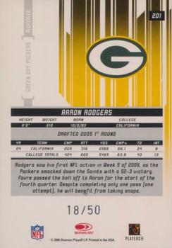 2005 Leaf Rookies & Stars - Longevity #201 Aaron Rodgers Back