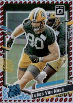 2023 Donruss - Optic Rated Rookie Preview Football Emoji Prizm #336 Lukas Van Ness Front