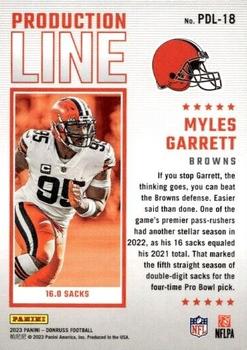 2023 Donruss - Production Line #PDL-18 Myles Garrett Back