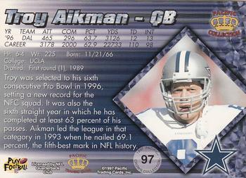 1997 Pacific Crown Collection #97 Troy Aikman Back