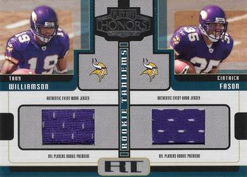 2005 Playoff Honors - Rookie Tandem Jerseys #RT-5 Troy Williamson / Ciatrick Fason Front