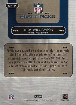 2005 Playoff Prestige - Draft Picks #DP-9 Troy Williamson Back