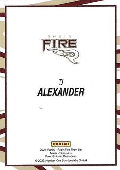 2023 Panini Rhein Fire - Black #NNO TJ Alexander Back