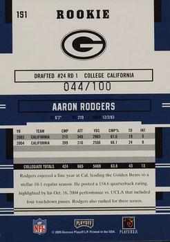 2005 Playoff Prestige - Xtra Points Purple #151 Aaron Rodgers Back