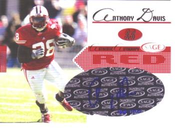 2005 SAGE - Autographs Red #A11 Anthony Davis Front