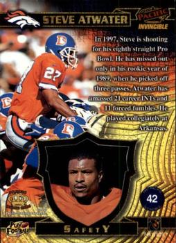 1997 Pacific Invincible #42 Steve Atwater Back