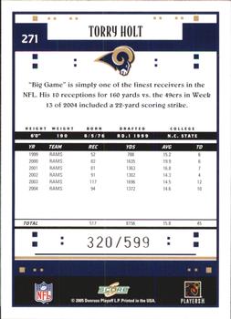 2005 Score - Scorecard #271 Torry Holt Back