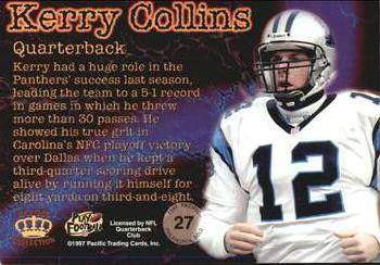 1997 Pacific Philadelphia - Gold #27 Kerry Collins Back