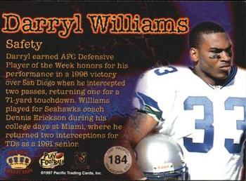 1997 Pacific Philadelphia - Gold #184 Darryl Williams Back