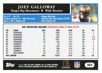 2005 Topps 1st Edition #303 Joey Galloway Back