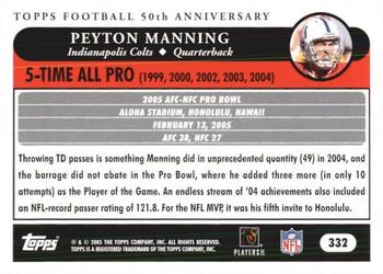 2005 Topps 1st Edition #332 Peyton Manning Back