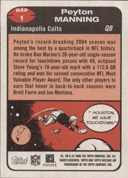 2005 Topps Heritage - New Age Performers #NAP1 Peyton Manning Back