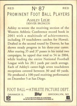 2005 Topps Turkey Red - Red #87 Ashley Lelie Back