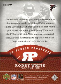 2005 Upper Deck - UD Rookie Prospects #RP-RW Roddy White Back