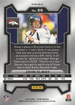 2023 Panini Prizm - Green #89 John Elway Back