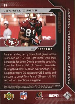 2005 Upper Deck ESPN - This Day in Football History #18 Terrell Owens Back