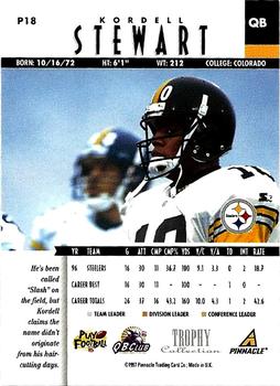 1997 Pinnacle - Trophy Collection #P18 Kordell Stewart Back
