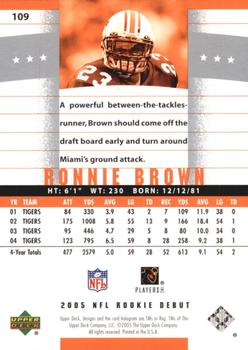 2005 Upper Deck Rookie Debut - Blue #109 Ronnie Brown Back