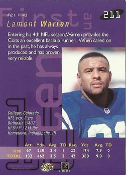 1997 Playoff First & Ten #211 Lamont Warren Back