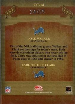 2006 Donruss Classics - Classic Combos Platinum #CC-14 Doak Walker / Dutch Clark Back