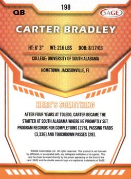 2024 SAGE HIT - Silver #198 Carter Bradley Back