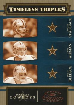 2006 Donruss Classics - Timeless Triples Bronze #TT-5 Roger Staubach / Troy Aikman / Drew Bledsoe Front