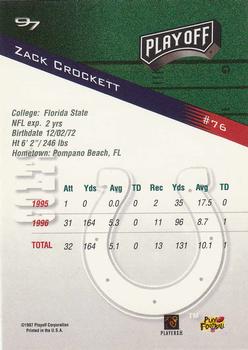 1997 Playoff Zone #76 Zack Crockett Back