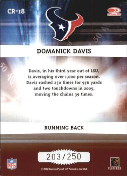 2006 Donruss Elite - Chain Reaction Red #CR-18 Domanick Davis Back