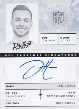 2023 Panini Prestige - NFL Passport Signatures #NPS-JH Jake Haener Front