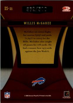 2006 Donruss Elite - Series Black #ES-21 Willis McGahee Back