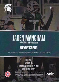 2023 ONIT Athlete Michigan State Spartans - Signatures #NNO Jaden Mangham Back