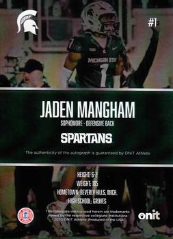 2023 ONIT Athlete Michigan State Spartans - Blackout Gold #NNO Jaden Mangham Back