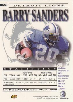 1997 Pro Line Gems #35 Barry Sanders Back