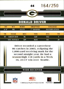 2006 Donruss Threads - Bronze Holofoil #44 Donald Driver Back