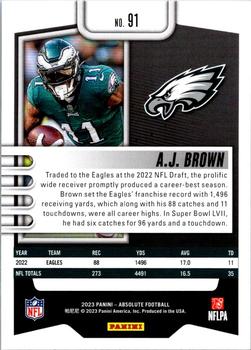 2023 Panini Absolute - Retail #91 A.J. Brown Back