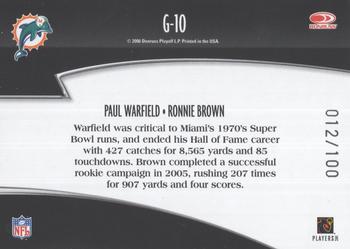 2006 Donruss Threads - Generations Blue #G-10 Paul Warfield / Ronnie Brown Back