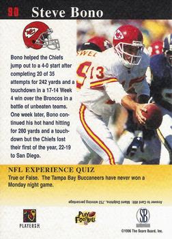 1997 Score Board NFL Experience #90 Steve Bono Back
