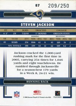 2006 Donruss Threads - Retail Pewter #87 Steven Jackson Back