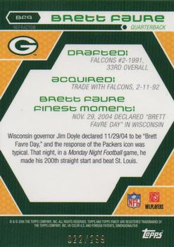 2006 Finest - Brett Favre Finest - Moments Blue Refractors #BF4 Brett Favre Back