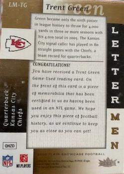 2006 Flair Showcase - Lettermen #LM-TG Trent Green Back