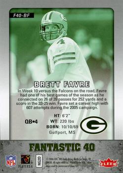 2006 Fleer - Fantastic 40 #F40-BF Brett Favre Back