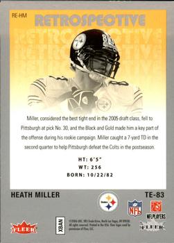 2006 Fleer Hot Prospects - Retrospective #RE-HM Heath Miller  Back