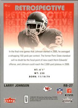2006 Fleer Hot Prospects - Retrospective #RE-LJ Larry Johnson  Back
