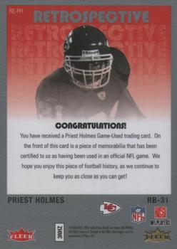 2006 Fleer Hot Prospects - Retrospective Jerseys #RE-PH Priest Holmes Back