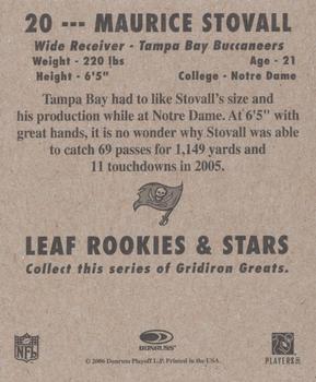 2006 Leaf Rookies & Stars - 1948 Leaf Blue #20 Maurice Stovall Back