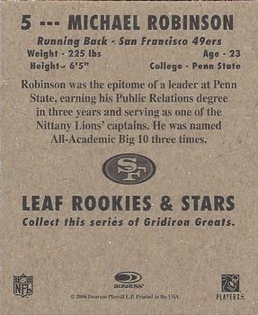 2006 Leaf Rookies & Stars - 1948 Leaf Orange #5 Michael Robinson Back