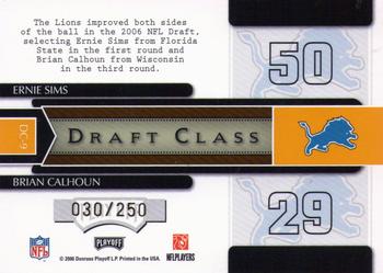 2006 Playoff Contenders - Draft Class Gold #DC-9 Ernie Sims / Brian Calhoun Back