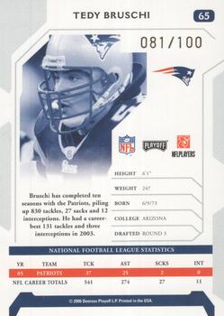 2006 Playoff NFL Playoffs - Gold Proof #65 Tedy Bruschi Back